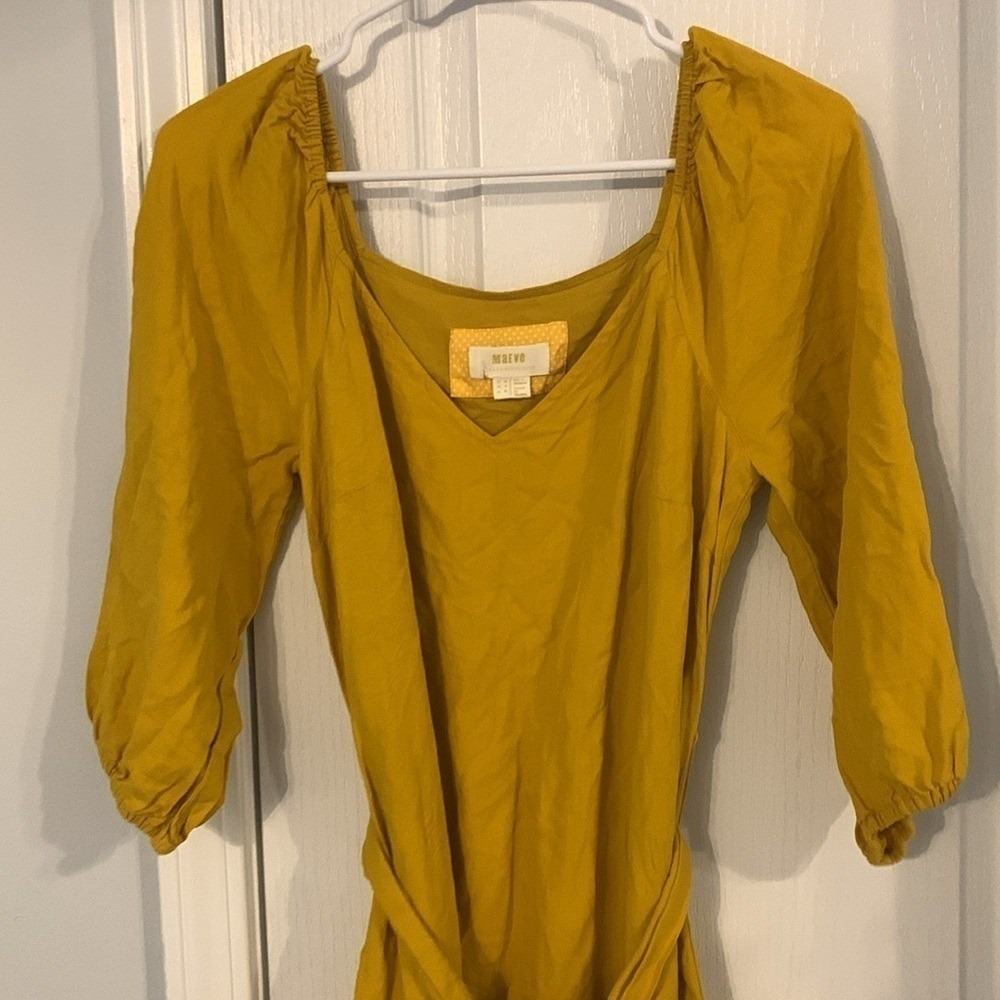 Anthropologie Maeve Artemis Midi Dress size 6 midi maxi ruffle tie waist‎ linen - Picture 11 of 13